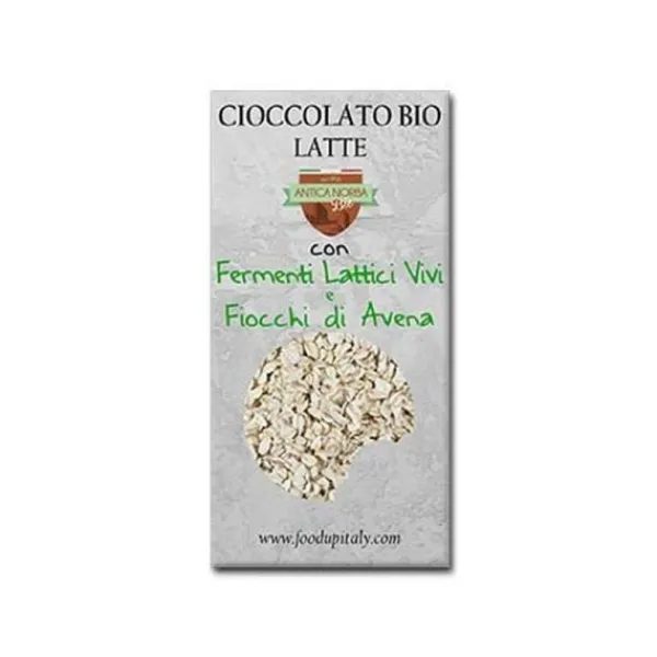 Natura d'Oriente Barretta bio di cioccolato al latte con fermenti lattici vivi e fiocchi di avena 20g