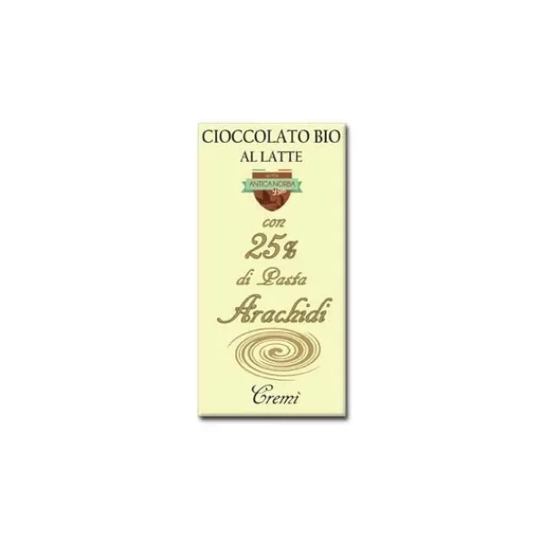 Natura d'Oriente Barretta bio di cioccolato al latte con pasta di arachidi 20g