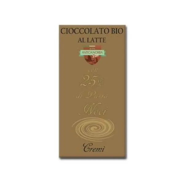 Natura d'Oriente Barretta bio di cioccolato al latte con pasta di noci 20g