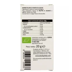 Natura d'Oriente Barretta bio di pasta di cacao 100% 20g