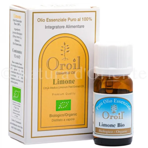 Natura d'Oriente Olio Essenziale di Limone Bio 10 Ml - per uso Alimentare