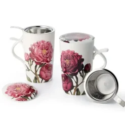 Natura d'Oriente Tazza in porcellana con filtro Peonia