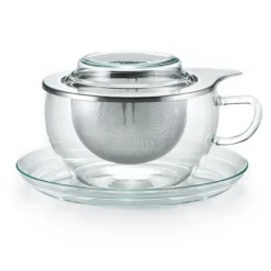 Natura d'Oriente Tazza in vetro con filtro in acciaio